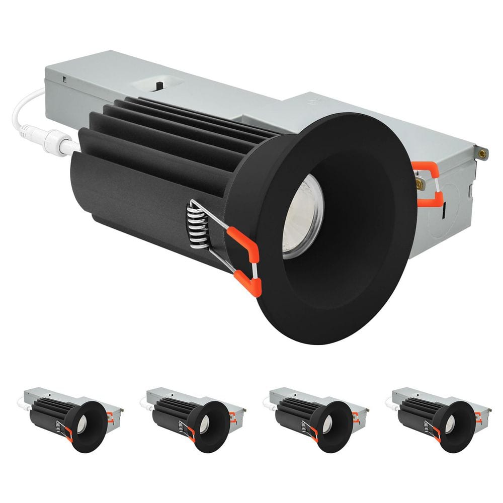 2 In. Integrated LED Regressed Light with Round Black Trim 5CCT Dimmable, 14/20W, 60° Beam, 1200/1700LM, 277V 4 Pack price history on PriceWatchPro