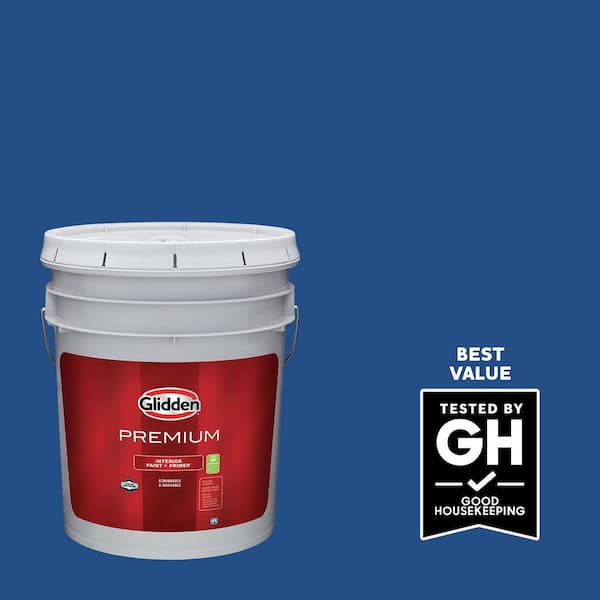Glidden Premium 5 gal. PPG1161-7 Brilliant Blue Flat Interior Latex Paint