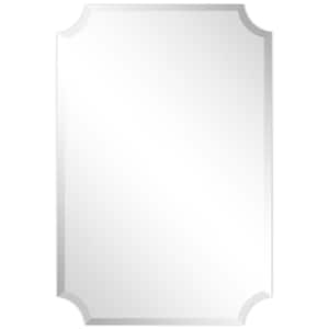 Frameless Rectangle Scalloped Beveled Wall Mirror(Product Width in.24 x Product Height in.36)