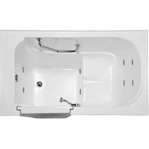 52 in. x 30 in. Left Handed Drain Walk-In Combo System Air Bathtub in White