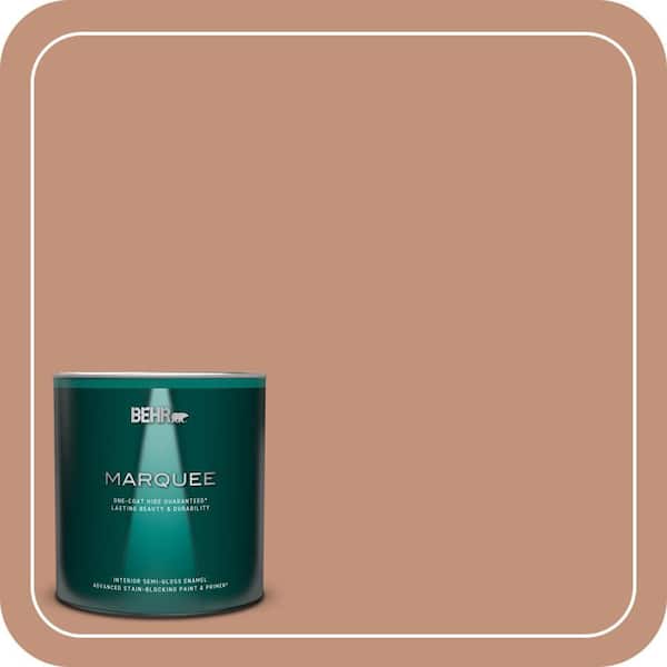 BEHR MARQUEE 1 qt. #ICC-101 Florentine Clay Semi-Gloss Enamel Interior Paint & Primer
