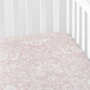 Company Kids Little Bunny Quilted Pink Organic Cotton Percale Crib Sheet