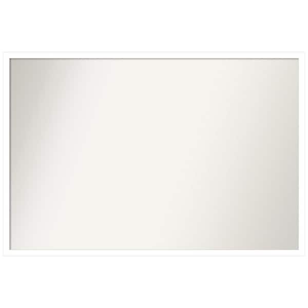 Amanti Art Svelte White 37.5 in. W x 25.5 in. H Rectangle Non-Beveled Wood Framed Wall Mirror in White