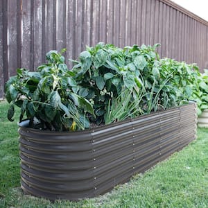 23.1 in. H Raised Garden Bed Galvanized Raised Planter Boxes Outdoor 9-In-1, Gray