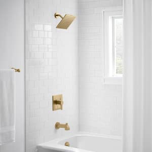 Modern Single-Handle 1-Spray Tub and Shower Faucet 1.8 GPM in Matte Gold (Valve Included)