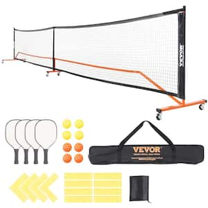 Pickleball Net Set, 22 ft. Regulation Size Portable Pickleball System with Bags, Balls, Paddles, Wheels