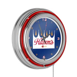 Hamm's Red Logo Lighted Analog Neon Clock