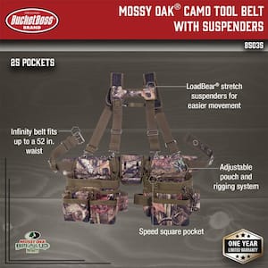 Mossy Oak Camo Adjustable Tool Belt with Suspenders