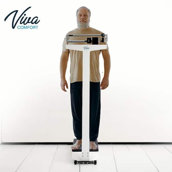 440 lbs. Capacity Physician Mechanical Beam Scale with Height Rod and Sliding Weights