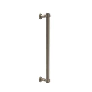 Contemporary 18 in. Back to Back Shower Door Pull in Antique Pewter