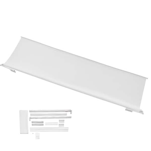 White Camper Awning Fabric Replacement, 1 in.-13 ft. Weatherproof Durable Slide Topper Awning with Bracket, Heavy Duty
