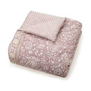 Socorro 5-Piece Soft Purple Paisley Cotton King Comforter Set