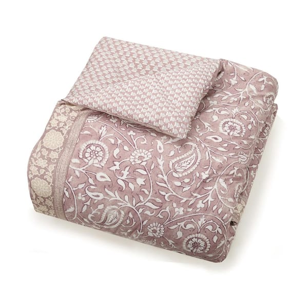 Indigo Bazaar Socorro 5-Piece Soft Purple Paisley Cotton King Comforter Set