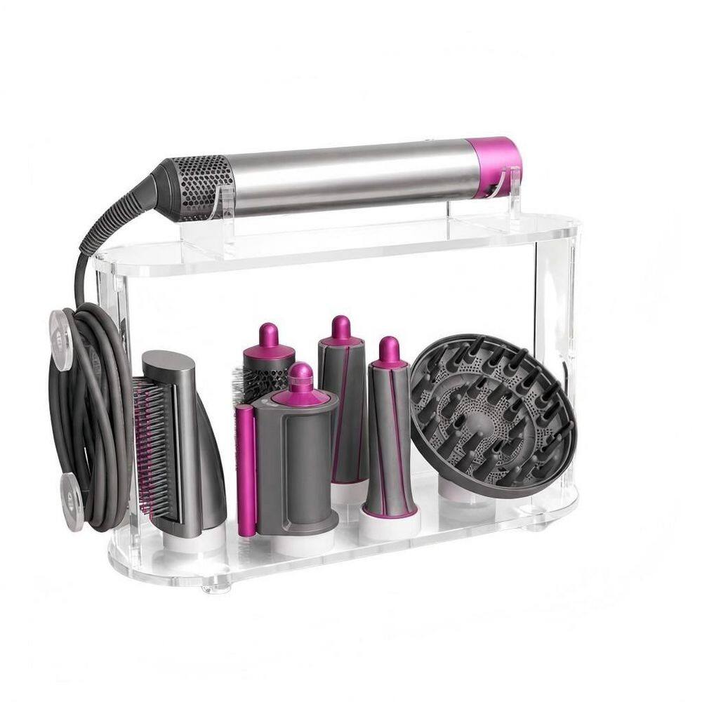 Acrylic 6 Holes Countertop Organizer Stand, Desktop Organizer for Storage Long Barrel Attachments for Bathroom