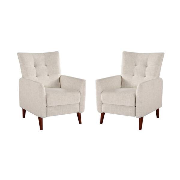 ARTFUL LIVING DESIGN Lidia Ivory Wood Legs Recliner (Set of 2)