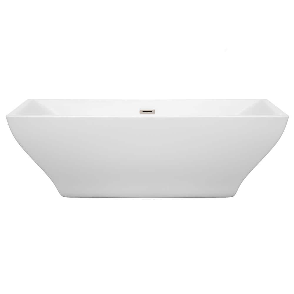 Maryam 71.5" White Acrylic Freestanding Soaking Bathtub