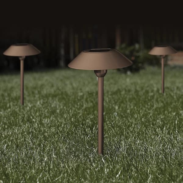 OneSync Landscape 40 Lumens Bronze Solar Integrated LED Outdoor Path Light with Dusk-To-Dawn Multi-CCT+RGB Wireless
