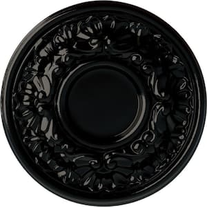 7-1/2 in. x 1-1/8 in. Pessa Urethane Ceiling Medallion (Fits Canopies upto 2-1/2 in.), Black Pearl