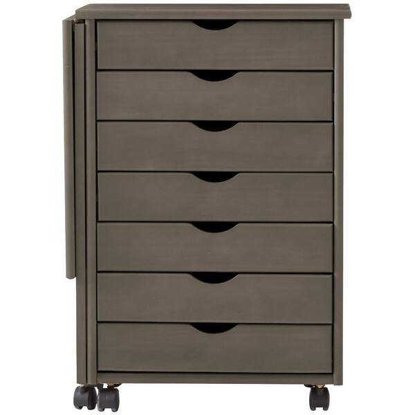 Home Decorators Collection Stanton 21 in. W Single Gate Leg Storage Cart in Antique Grey