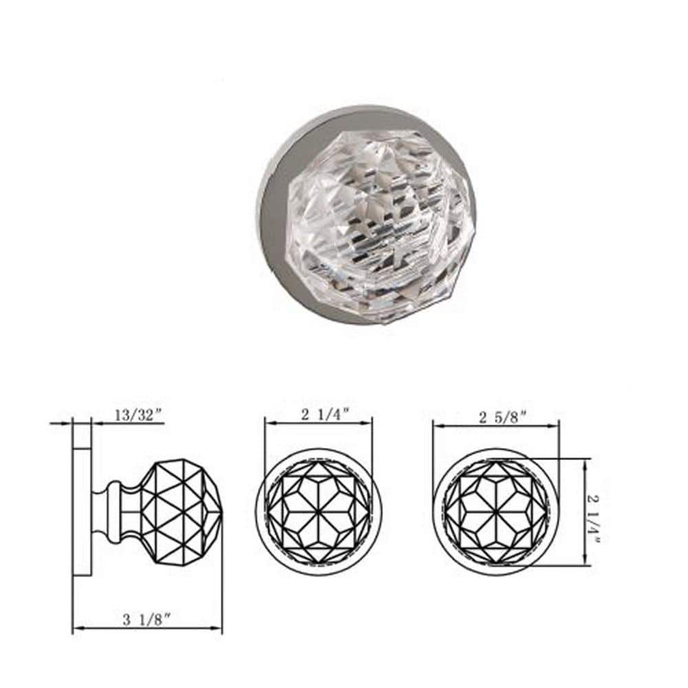 Crystal Ball Satin Brass Dummy Door Knob