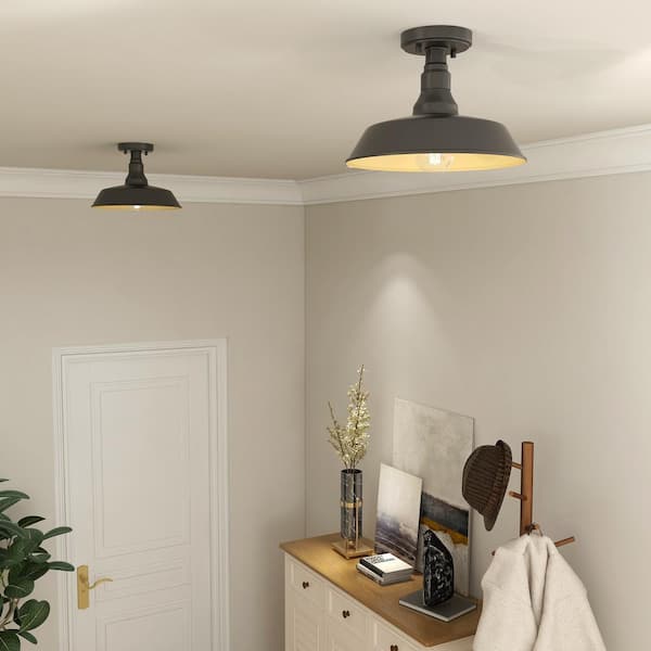 1- Light Dark Bronze Outdoor Semi Flush Mount (2-Pack)