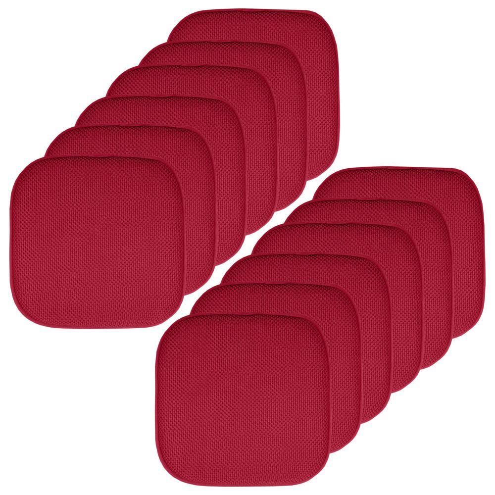 Red, Honeycomb Memory Foam Square 16 in. x 16 in. Non-Slip Back Chair Cushion (12-Pack) price history on PriceWatchPro