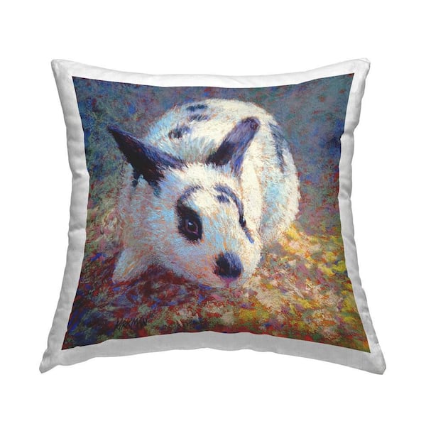 Stupell Industries Traditional Spotted Bunny Gray Abstract Polyester 18 in. x 18 in. Throw Pillow