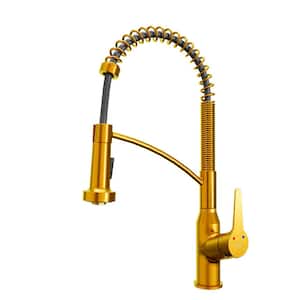Scottsdale Single Handle Pull-Down Sprayer Kitchen Faucet in Gold