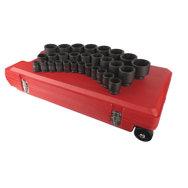 3/4 in. Drive SAE Master Impact Socket Set (29-Piece)