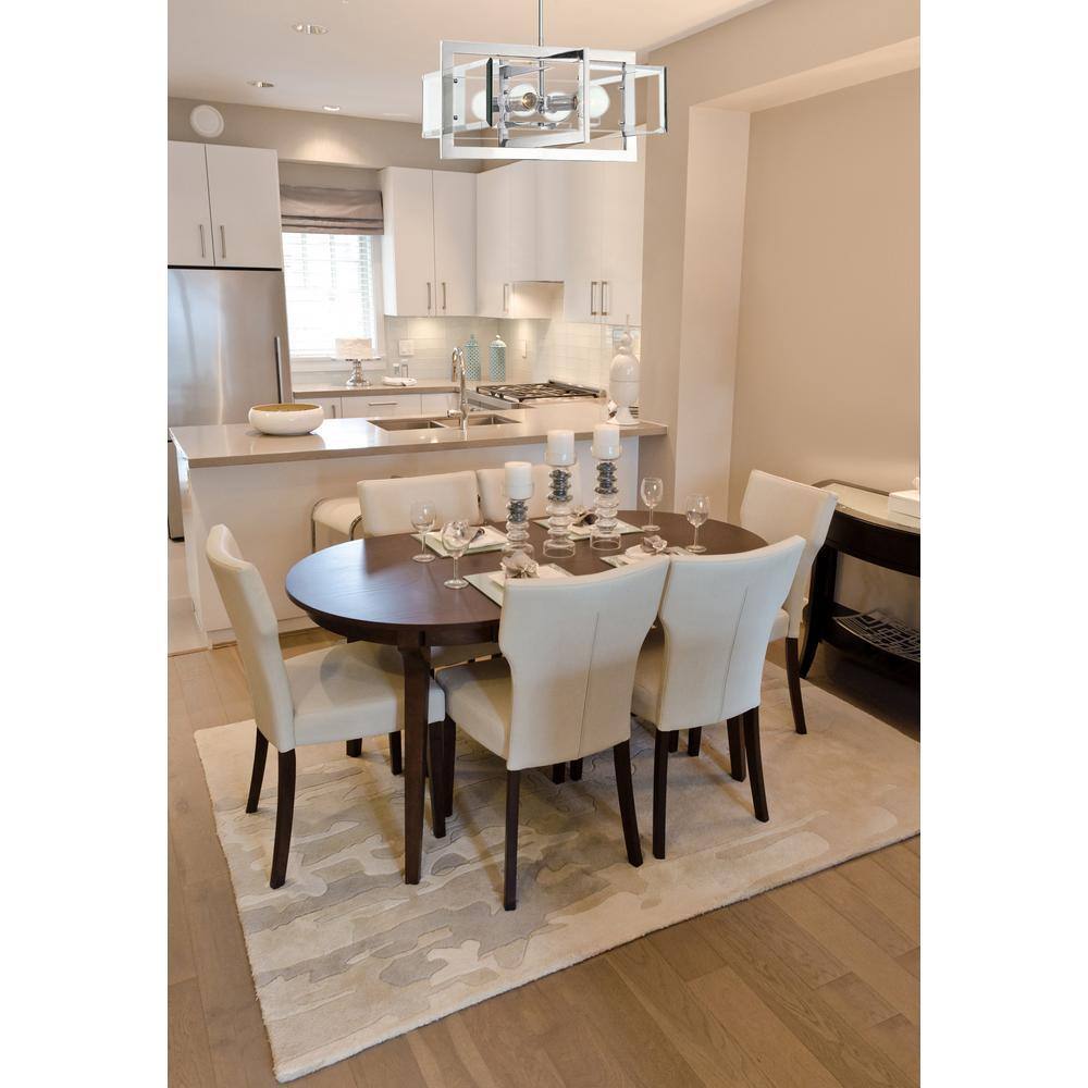 Ethan Beveled Glass 4-Light Pendant in Polished Nickel