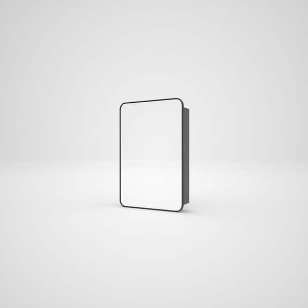 Boosicavelly 20 in. W x 26 in. H Rectangular Aluminum Medicine Cabinet with Mirror in Black