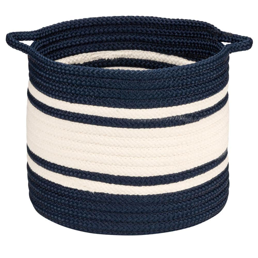 Outland 16 in. x 16 in. x 16 in. Navy Round Braided Basket