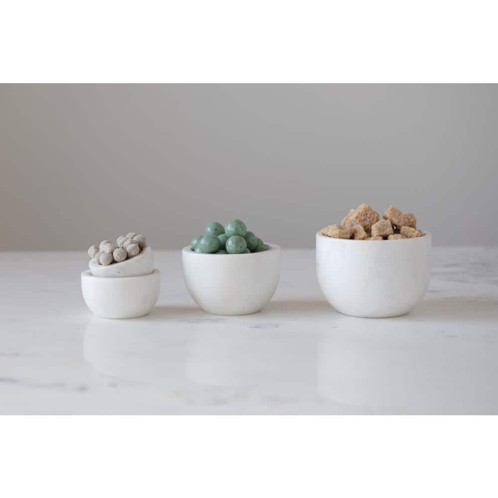 White Marble Stackable All-Purpose Serving Bowls Set of 4