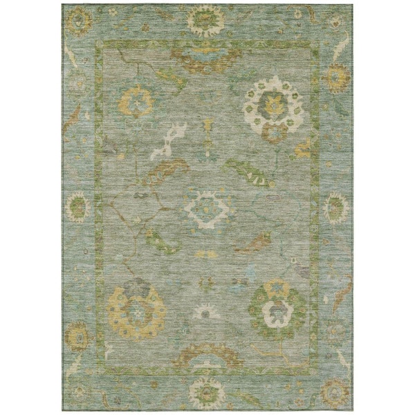 Chantille Machine Washable Indoor/Outdoor Abstract ACN2229 Sage 9 ft. x 12 ft. Area Rug