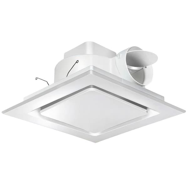 1-Piece Bathroom Accessory Set in White, Bathroom Exhaust Fan 10 in. Panel Ultra Quiet without Light, 110CFM, 4 in. Duct