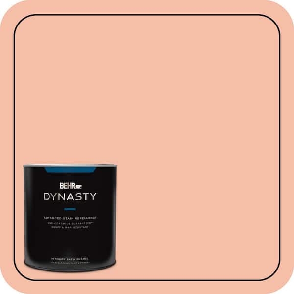 BEHR DYNASTY 1 qt. Home Decorators #HDC-SP14-4 Heirloom Apricot Satin Enamel Interior Stain-Blocking Paint and Primer