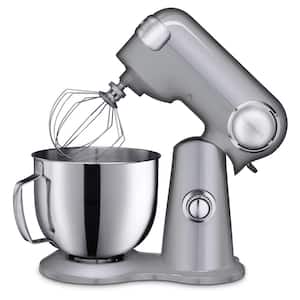 Precision Master 5.5 Qt. 12-Speed Brushed Chrome Die Cast Stand Mixer with Attachments
