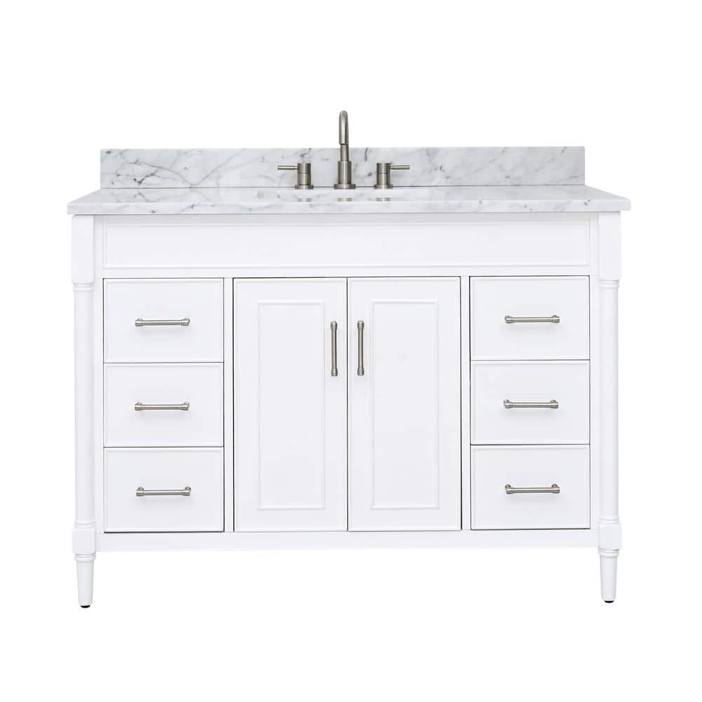 Selene Elegance 49'' White Single Freestanding Bathroom Vanity