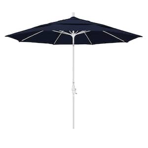 11 ft. Fiberglass Collar Tilt Double Vented Patio Umbrella in Navy Blue Olefin