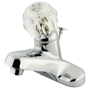 Americana 4 in. Centerset Single-Handle Bathroom Faucet with Brass Pop-Up in Polished Chrome