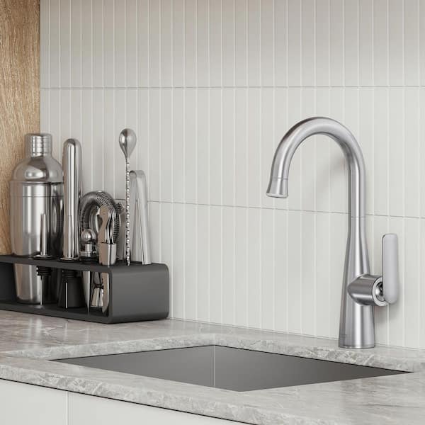 Aspirations Single Handle Pull-Down Bar Faucet in Stainless Steel