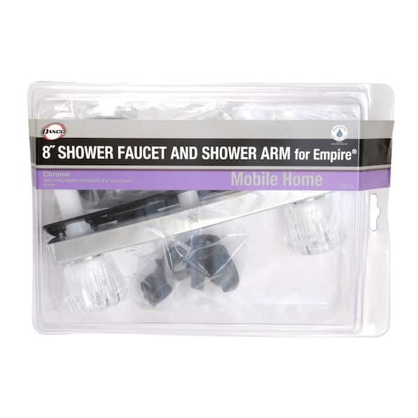 Danco 1 Spray 2 Handle 8 In Mobile Home Rv Shower Faucet With Arm In Chrome Valve Included 10656x The Home Depot