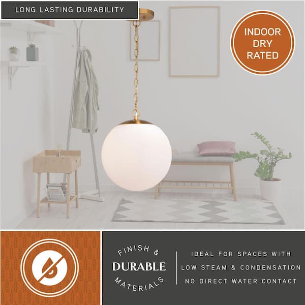 VAXCEL Linden 1-Light Gold Brass Mid-Century Modern Pendant