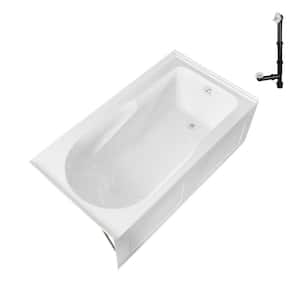 GA-311-24-WH 60 in. x 32 in. Acrylic Soaking Alcove Bathtub in Glossy White with Right-Hand Drain in Glossy White