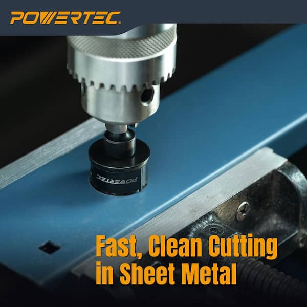 POWERTEC Impact Hole Saw Set (3-Piece), 7/8 in., 1-1/8 in., 1-3/8