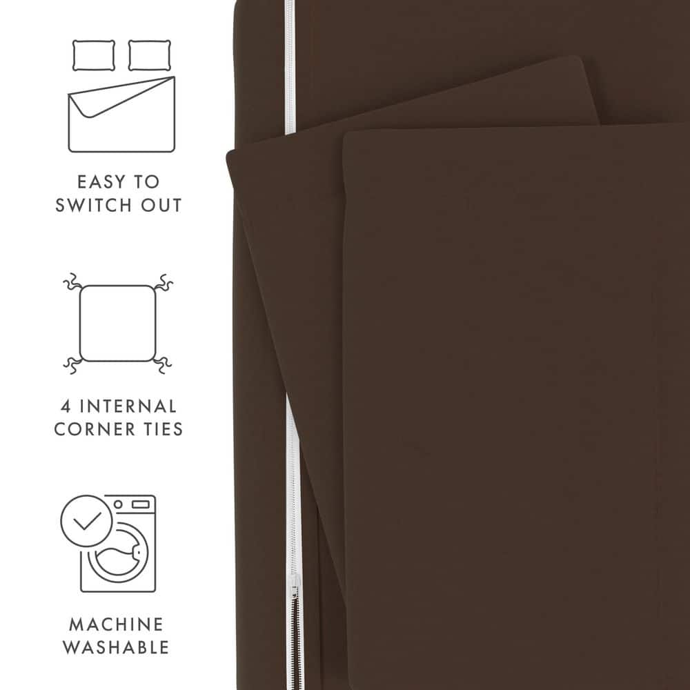 Chocolate Twin/Twin XL Microfiber 3-Piece Duvet Cover Set