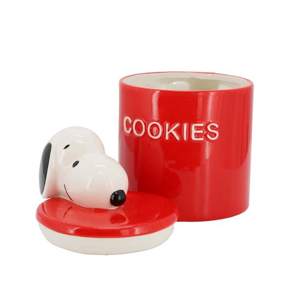 Peanuts Hello Cookies 8.2 in. Ceramic Snoopy Cookie Jar w/ Lid in