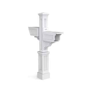 Signature Plus Decorative Polyethylene Mailbox Post, White