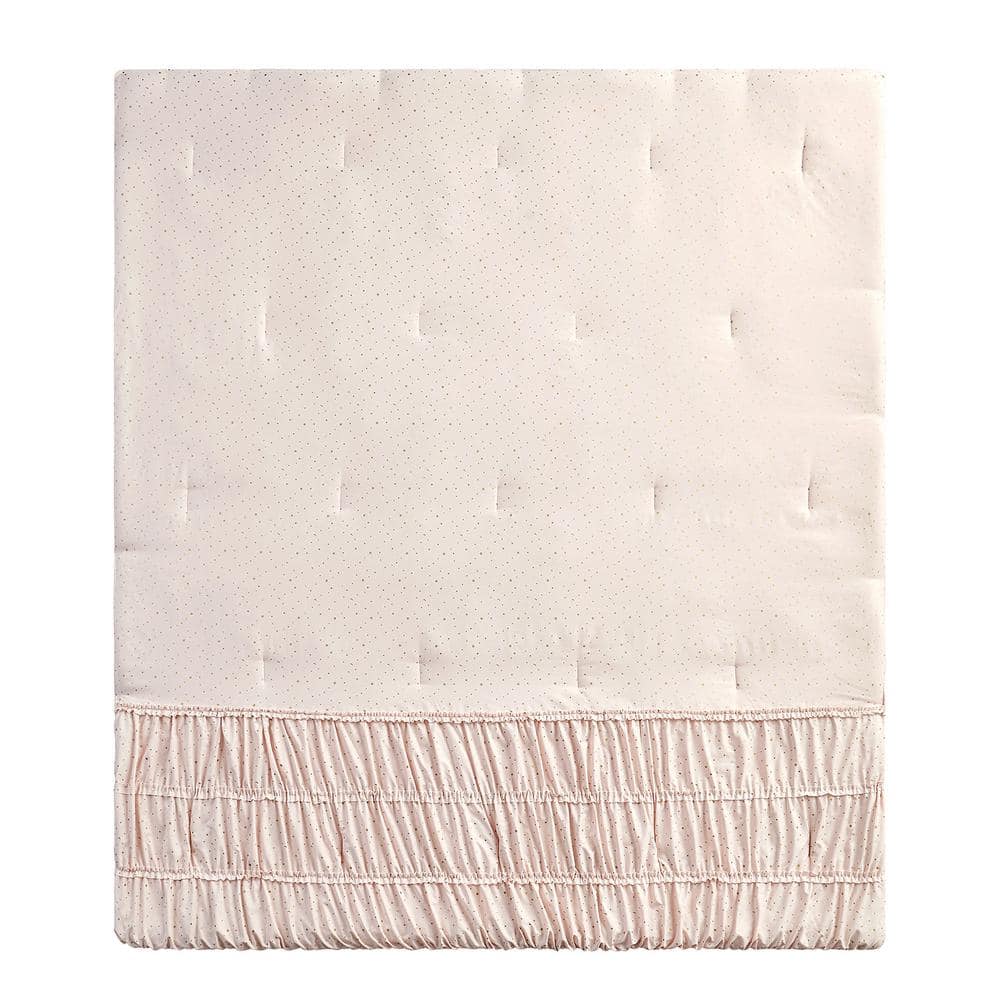 Blush Microfiber Full Reversible Comforter Set with Decorative Pillows