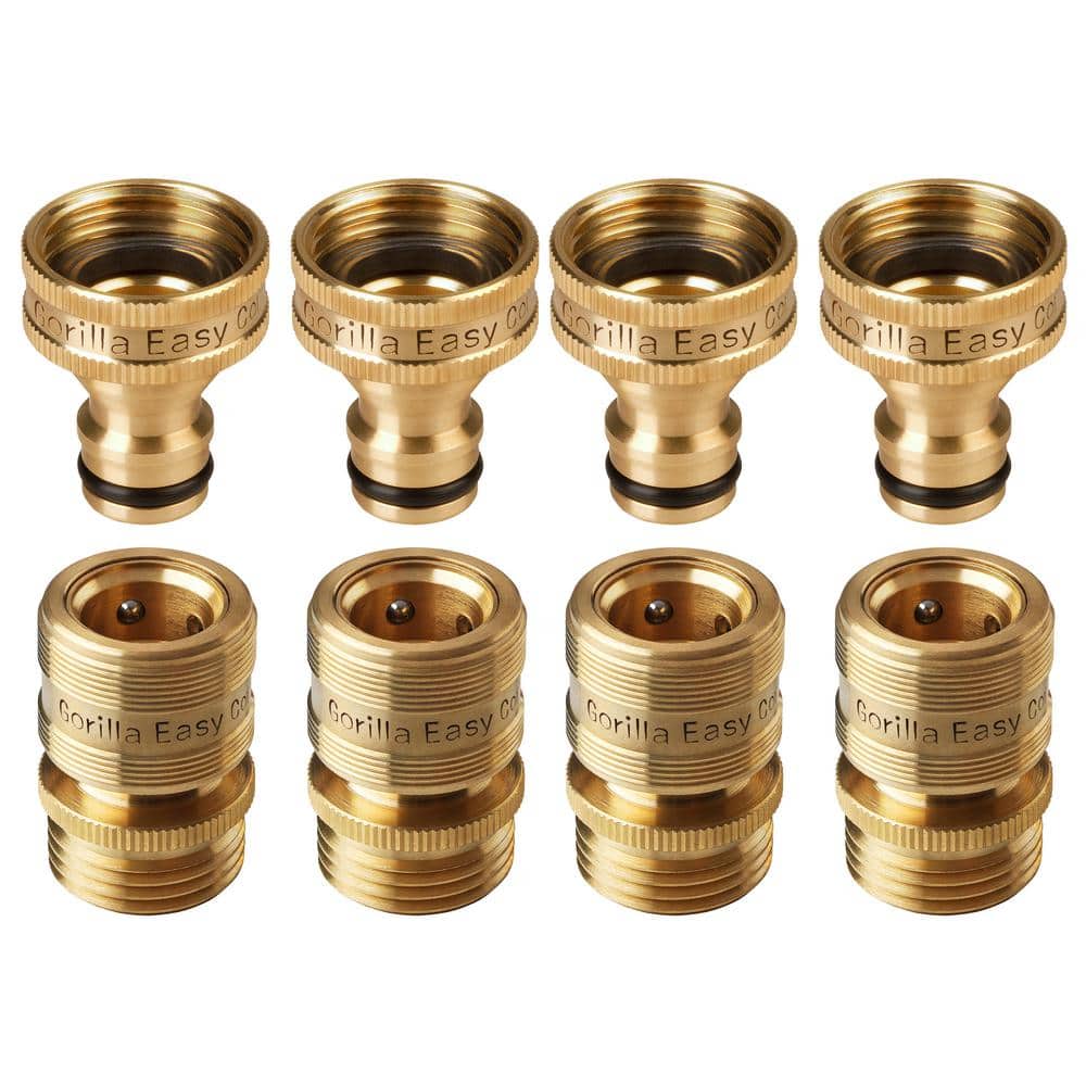  GORILLA EASY CONNECT Garden Hose Quick Connect Fittings. ¾ Inch  GHT Solid Brass. (2) : Patio, Lawn & Garden
